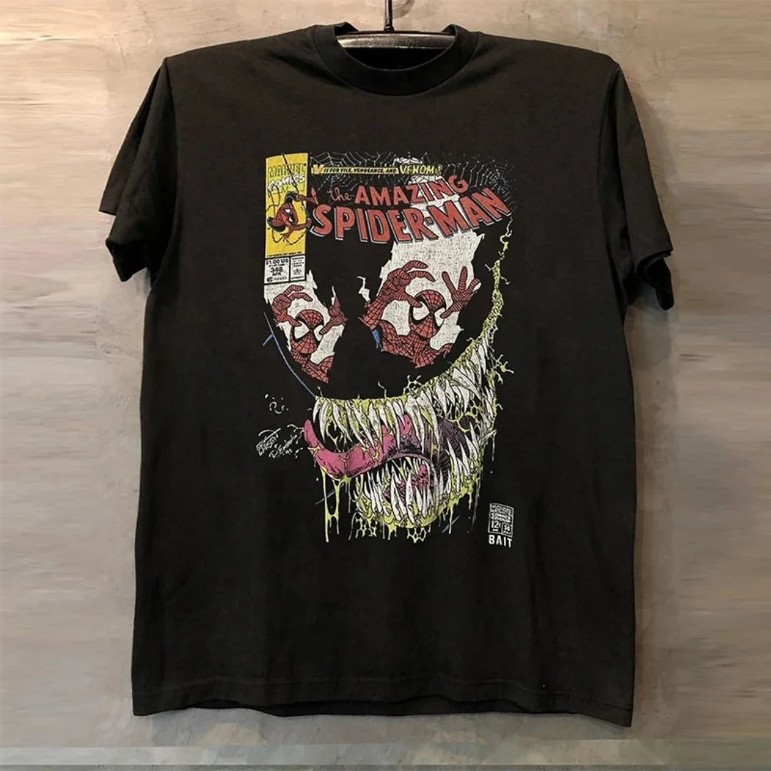 Y2K Friendly Neighbourhood Marvel Spider Man Short Sleeve T-Shirt for Men and Women