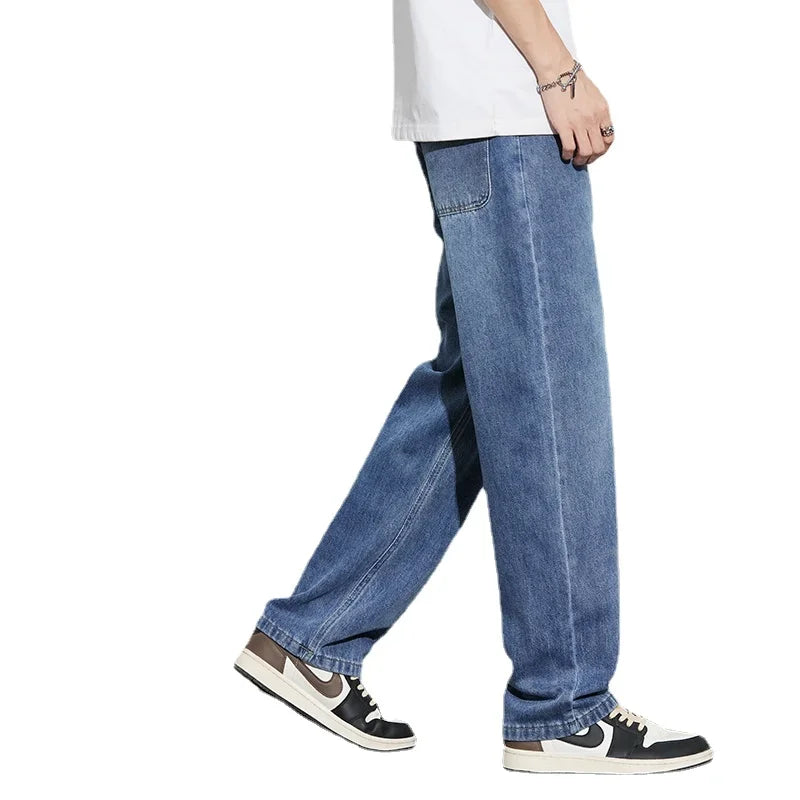 2024 New Jeans Men  Cotton Autumn Winter Loose Straight Wide Leg Trousers  Fashion Brand Cargo Casual Pants for Men