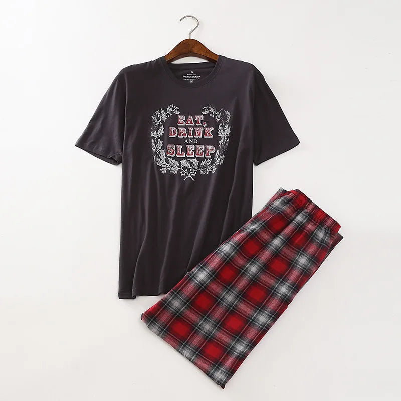 Negroke Knit Cotton Short Sleeve Pyjamas for Men
