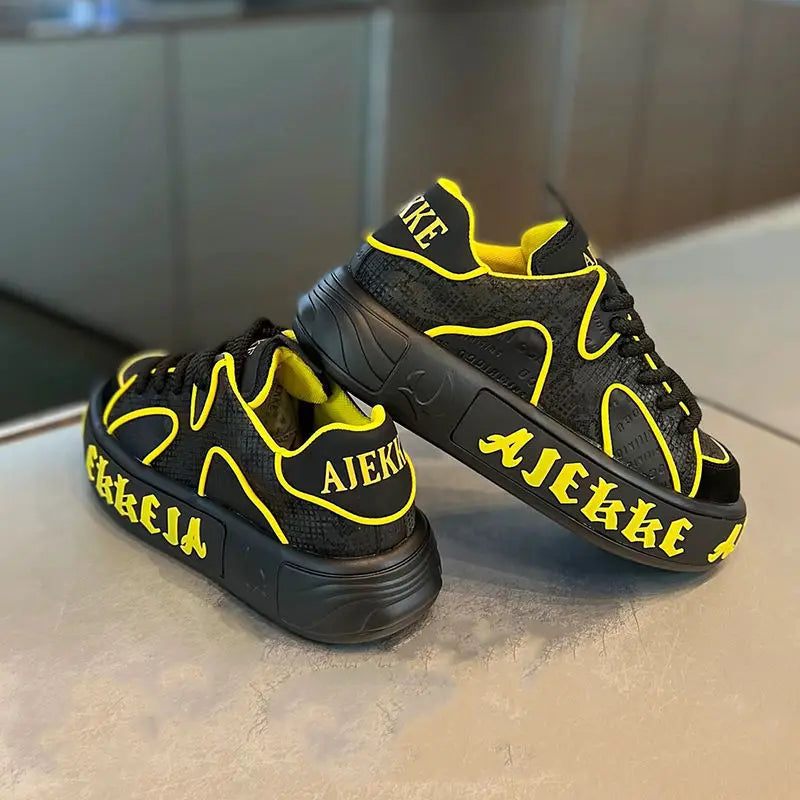 Men's Casual Sports Shoes with Thick Sole and Breathable Design