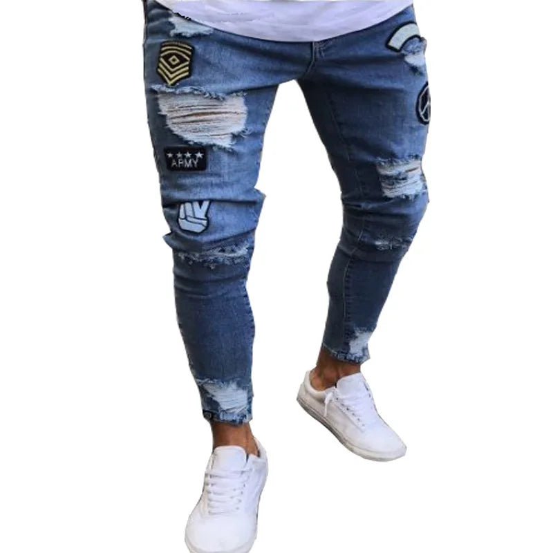 Mens Black Casual Slim Fit Jeans Pants