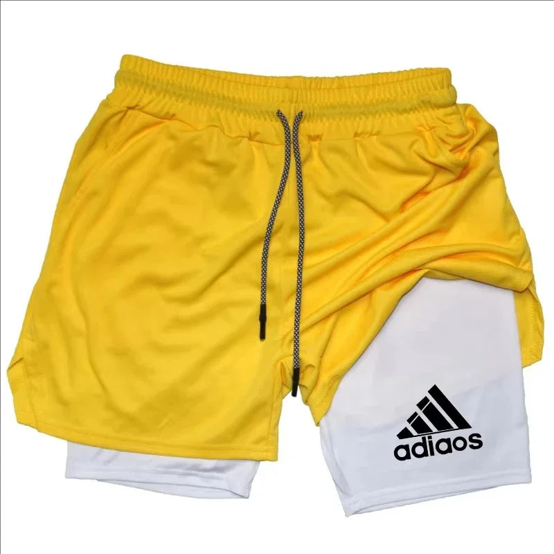 Men's compression shorts  running training sports shorts  summer gym  quick drying shorts in one