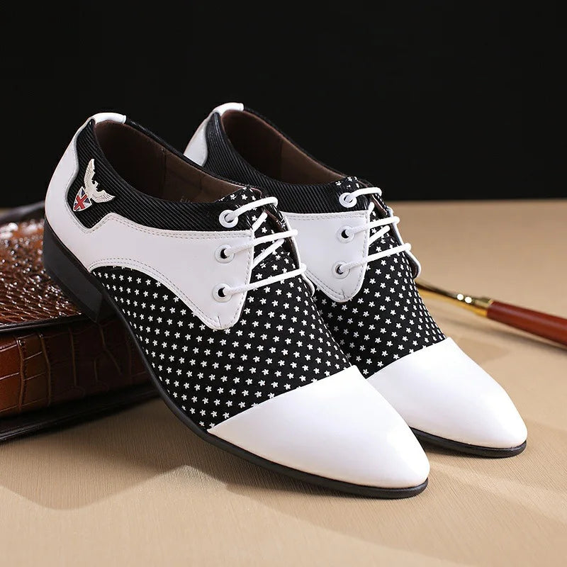 Mens Lace-Up Oxfords Dress Shoes in PU Leather