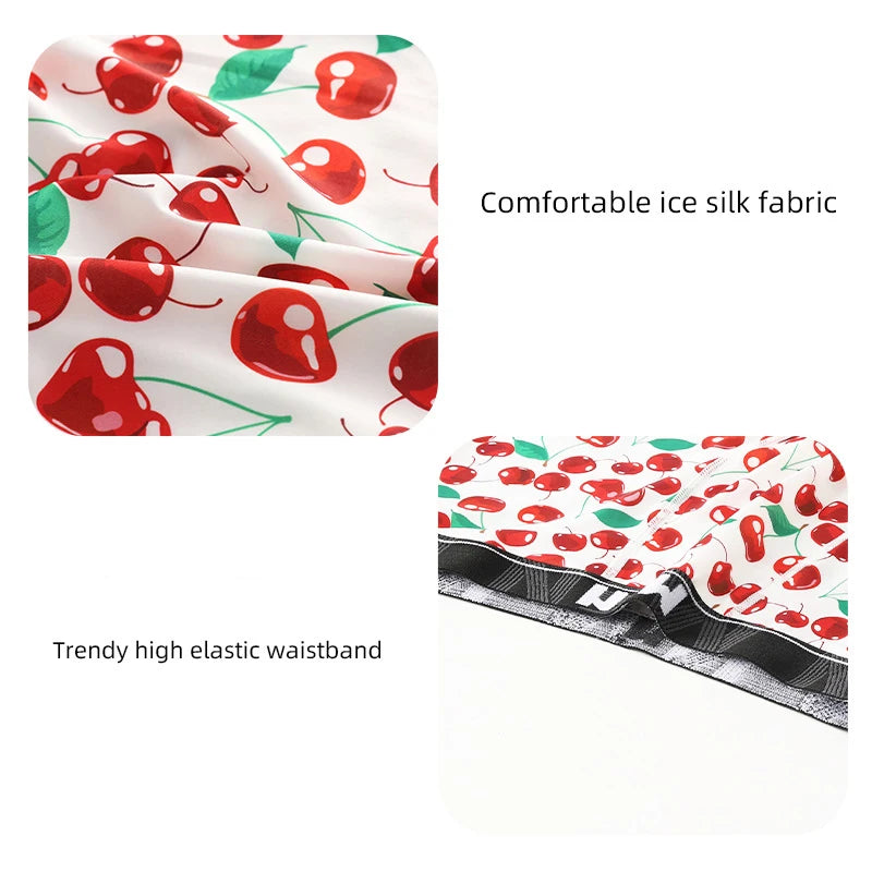 Men's Boxer Shorts 4Pcs Polyester Printed Underwear