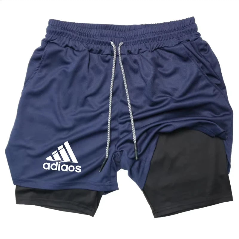 Men's compression shorts  running training sports shorts  summer gym  quick drying shorts in one