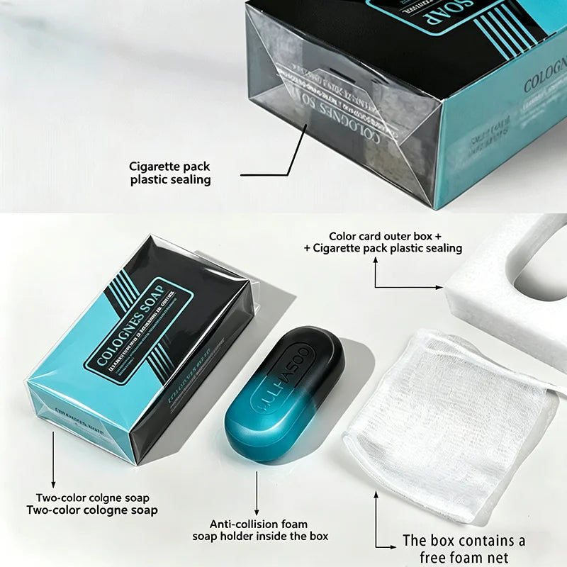 Men's Dual Color Cologne Soap Bar for Daily Use