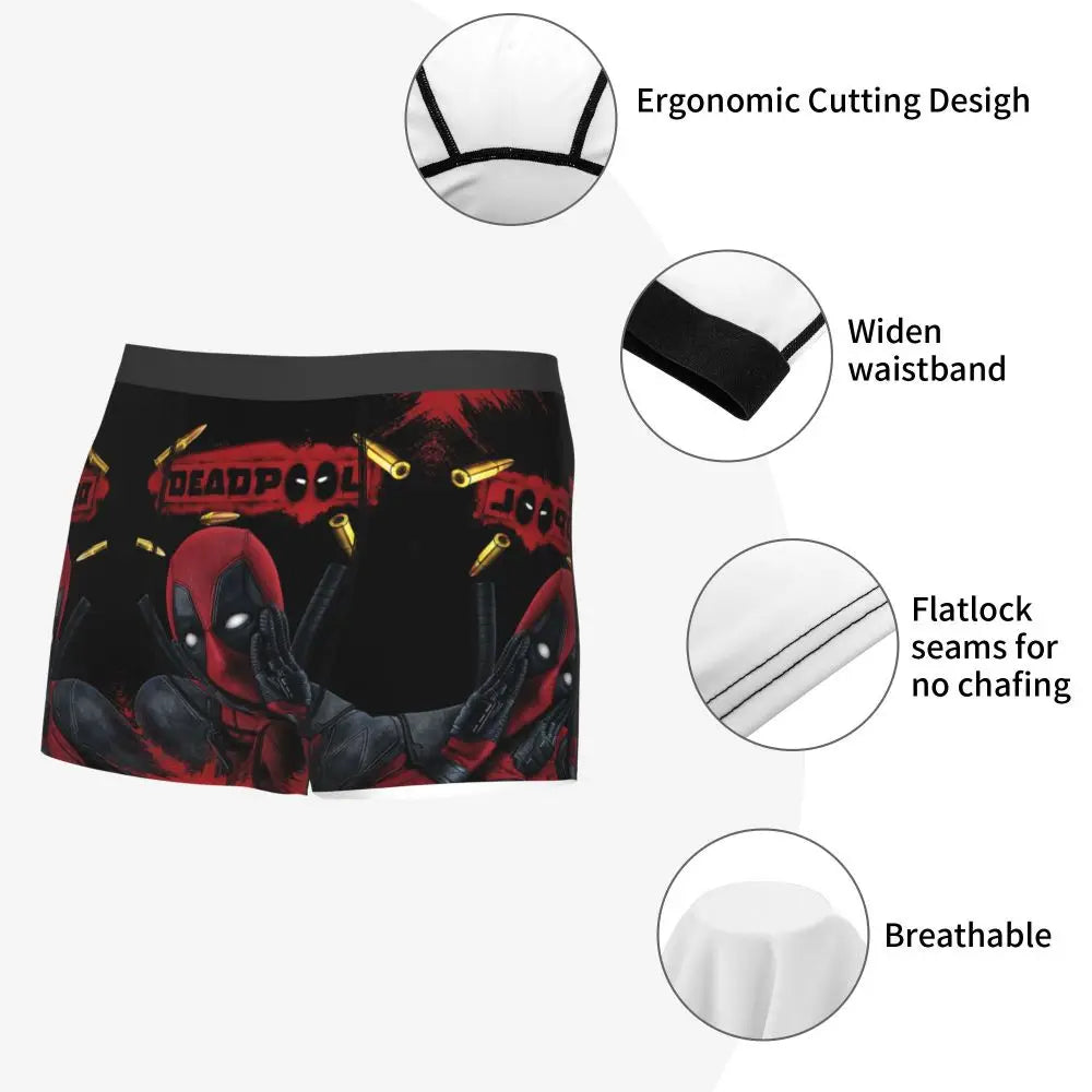 Deadpool Boxer Shorts for Men - Lycra Polyester Blend