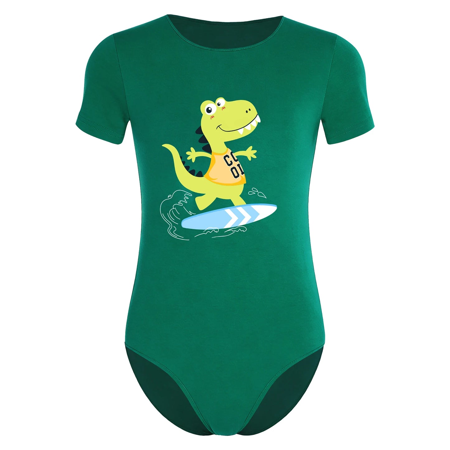 Mens Pajamas Bodysuit Sleepwear Cartoon Dinosaur Short Sleeve Leotard Buttoned Crotch Diaper Rompers Sleep Loungewear Jumpsuit