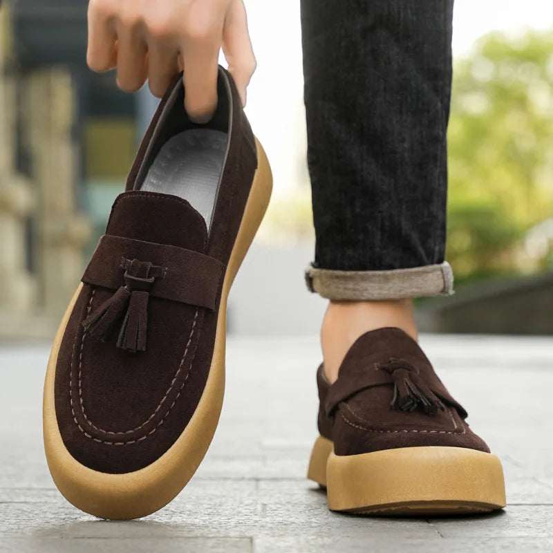 Men's Suede Loafers Tassel Shoes Casual Autumn Style