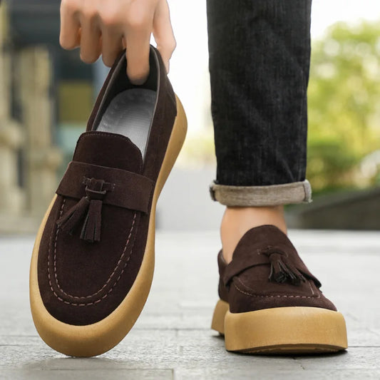 Men's Suede Loafers Tassel Shoes Casual Autumn Style