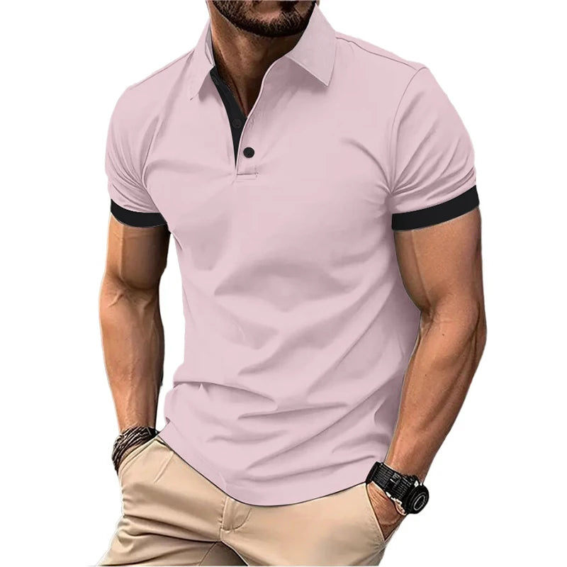 Men's Summer Short Sleeve Polo Shirt Lightweight Tee