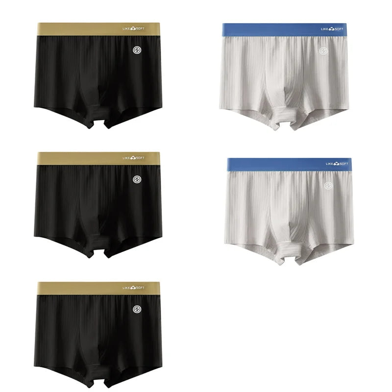 Men's Striped Boxer Shorts Underwear 5 Pcs Set