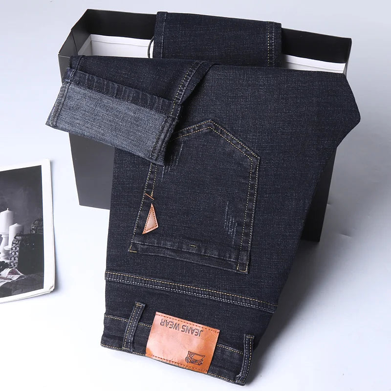 Men's Stretch Slim Fit Straight Jeans for Casual Wear