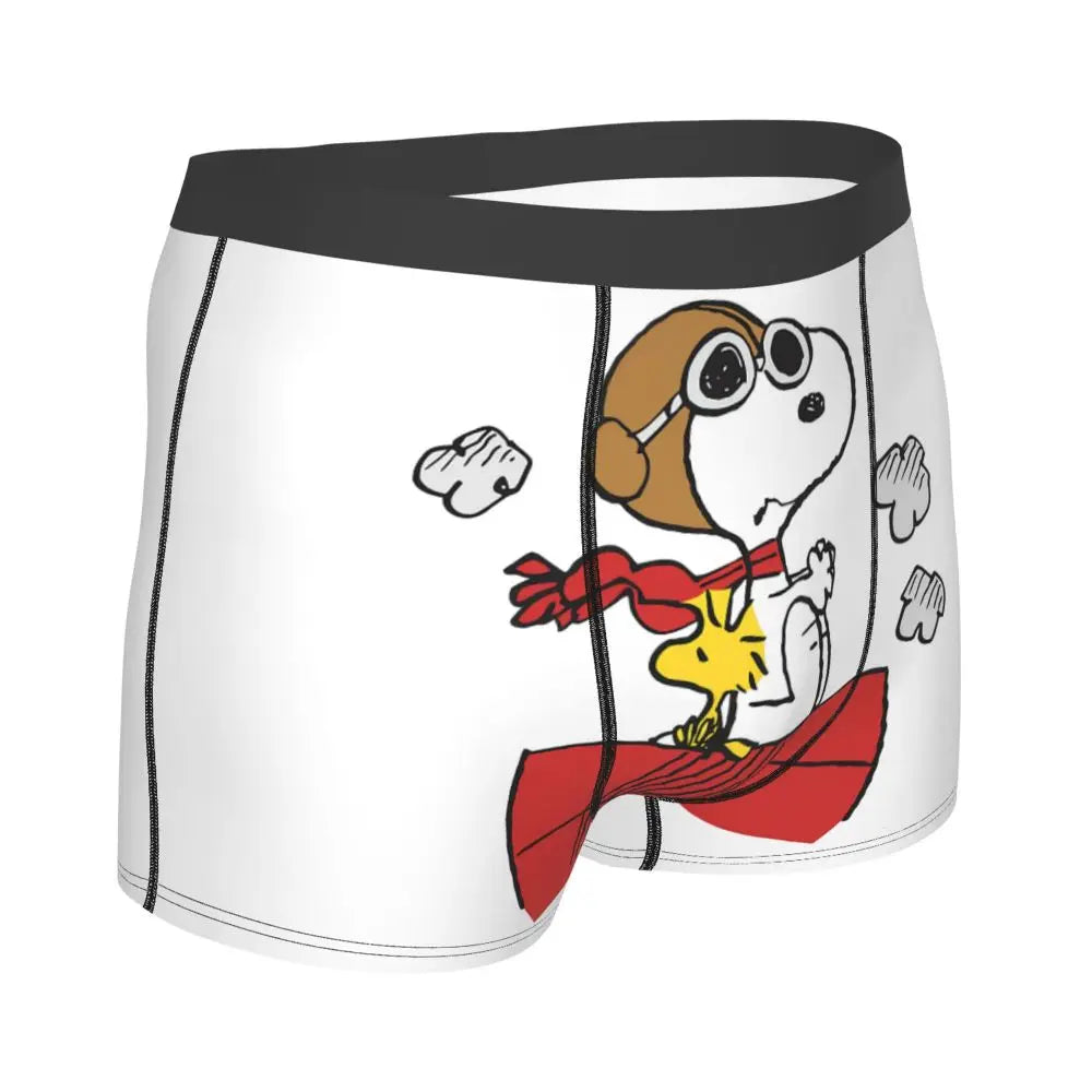Snoopy Boxer Briefs for Men - Giggle Print Polyester Blend