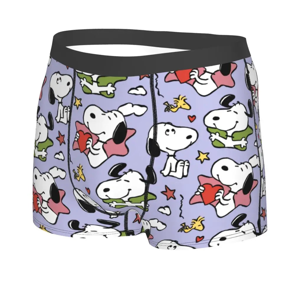 Snoopy Boxer Briefs for Men - Giggle Print Polyester Blend