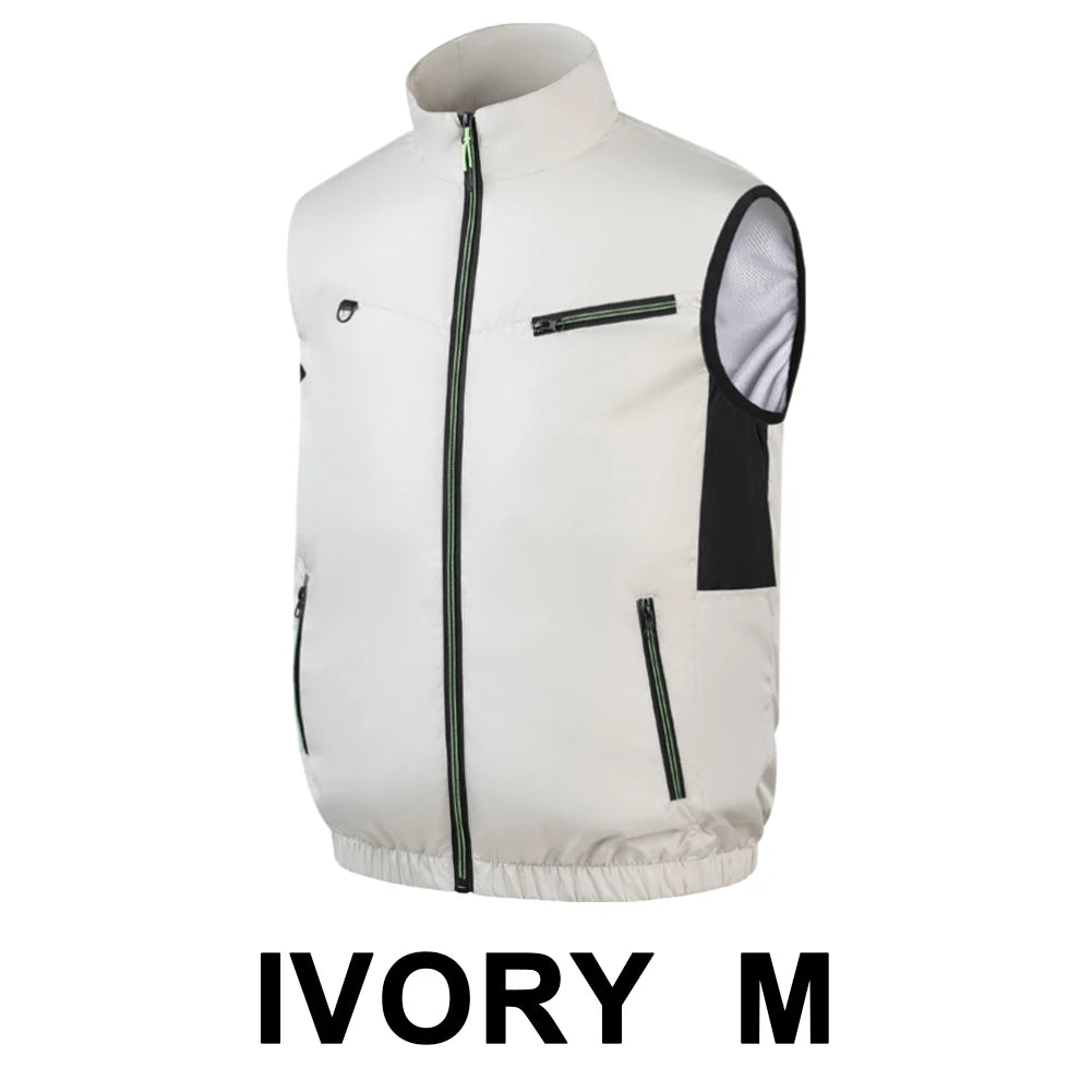 Wearable Cooling Fan Vest for Summer Camping and Fishing