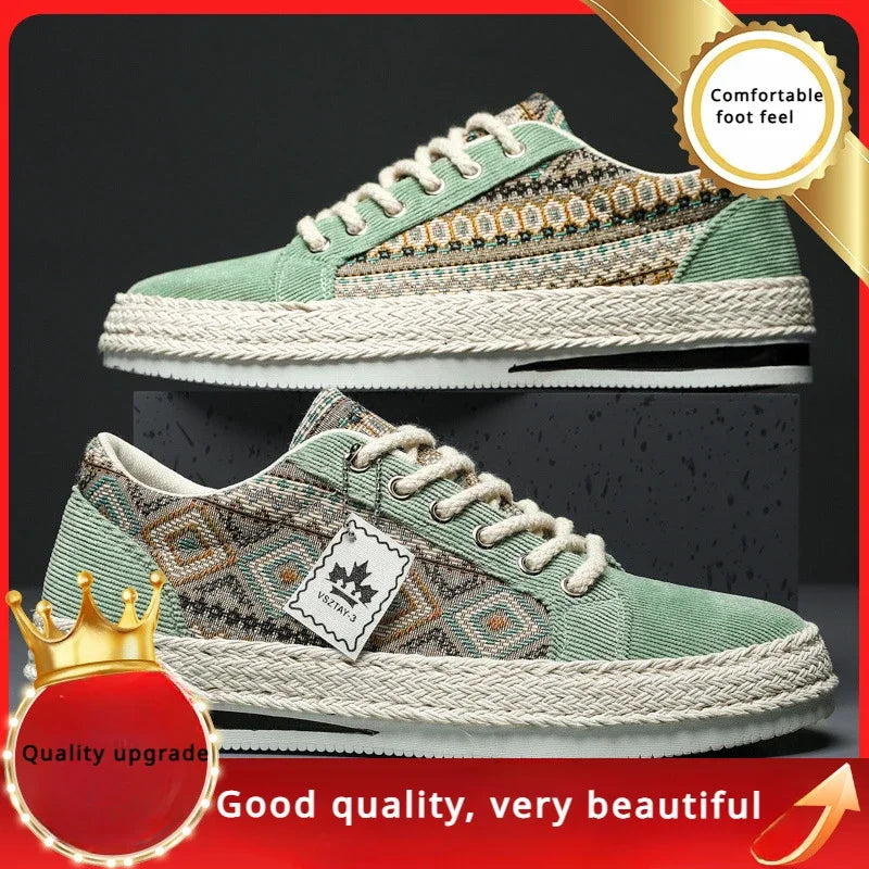 Lightweight Men's Casual Sneakers with Lace-Up Closure