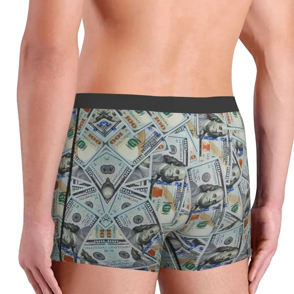 Money Print Boxer Briefs for Men