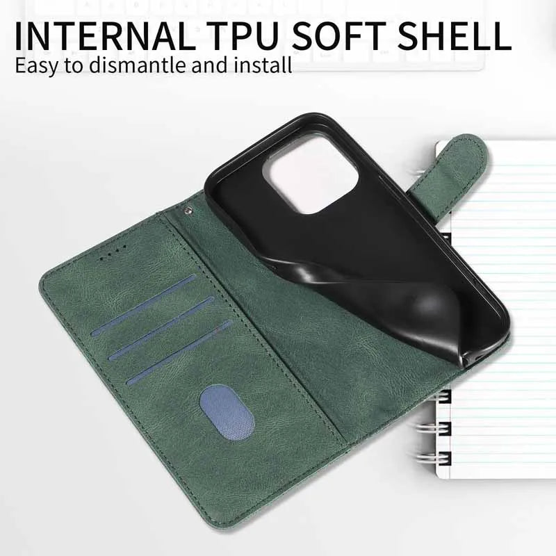 Tsimak Leather Case For Motorola Moto G13 Flip Wallet Phone Cover