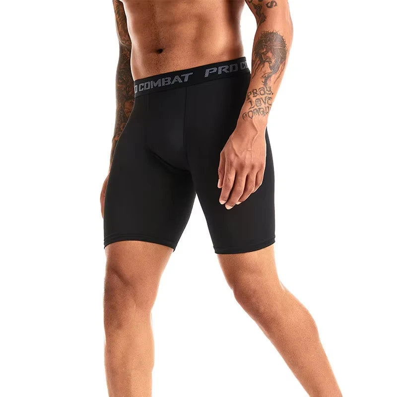 Men's Black Quick-Drying Boxer Shorts for Gym