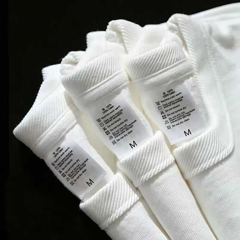 Men T Shirt Summer Cotton Tops Women Solid Color Blank Tshirts O-neck Round Collar Short-Sleeve Couple White Top Tees