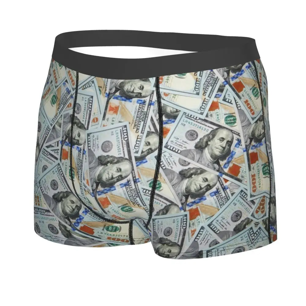 Money Print Boxer Briefs for Men