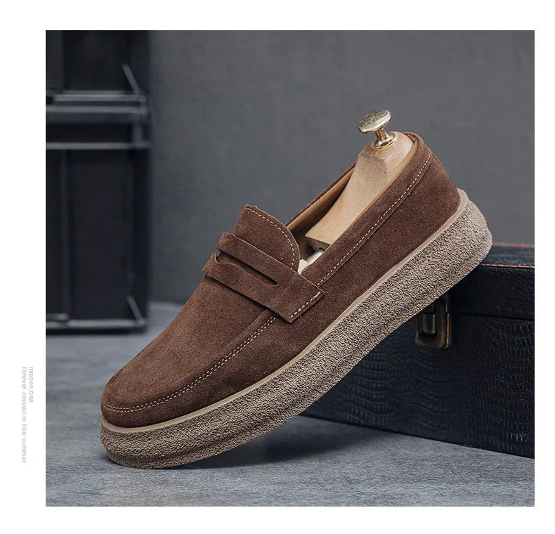2026 Platform Men Loafers Lightweight Slip-On Casual Shoes