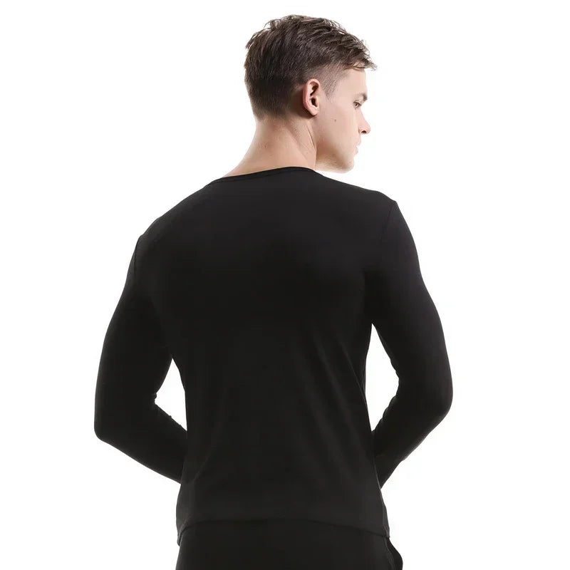 Men's lightweight pajama top - pure cotton, loose-fit long sleeve, casual loungewear for autumn/winter