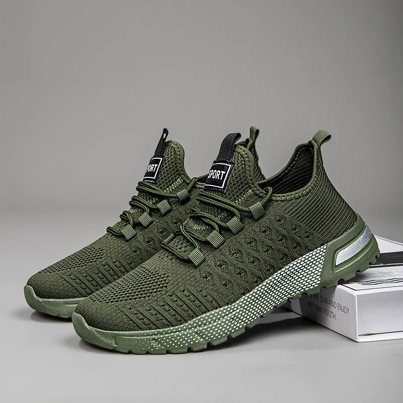 Mens Lightweight Breathable Lace Up Running Shoes
