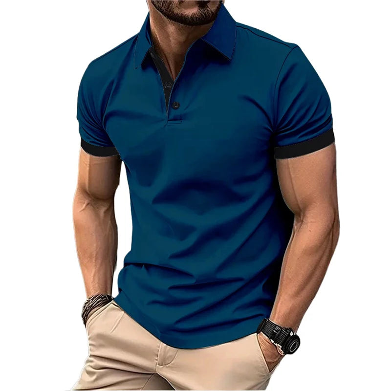 Men's Summer Short Sleeve Polo Shirt Lightweight Tee