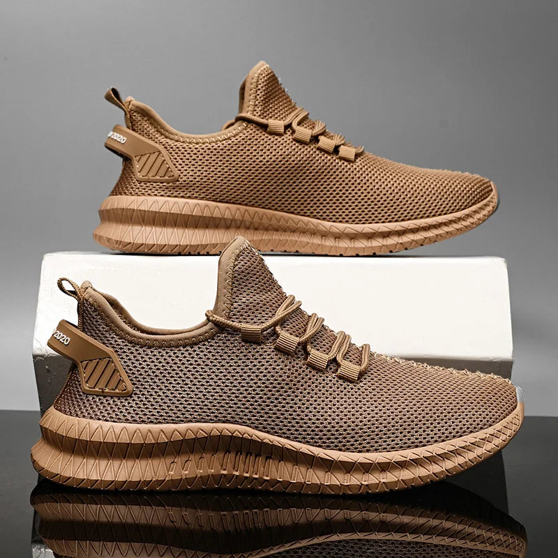 Men's Casual Lace-Up Sneakers with Air Mesh Upper