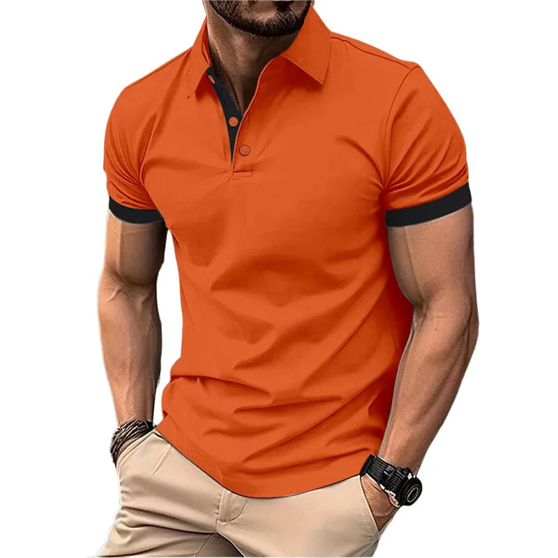 Men's Summer Short Sleeve Polo Shirt Lightweight Tee