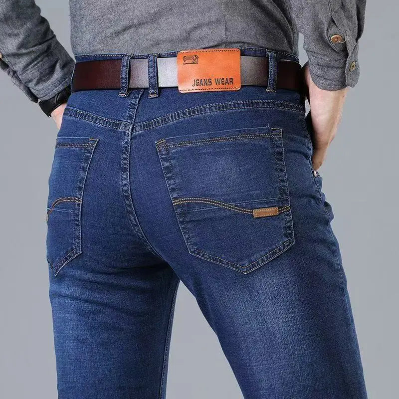 Men's Casual Straight Jeans in Polyester and Elastane
