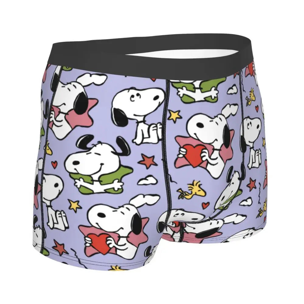 Snoopy Boxer Briefs for Men - Giggle Print Polyester Blend