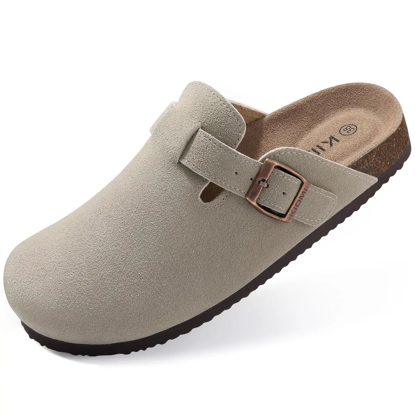 Kidmi Genuine Suede Mules with Cork Footbed for Men