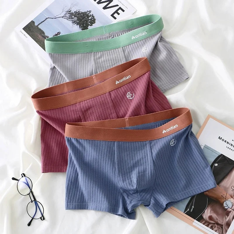 Cotton Breathable Boxer Shorts for Men with U Pouch