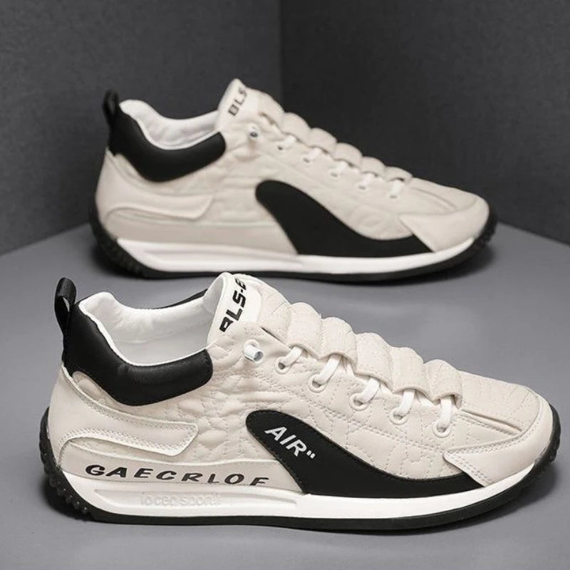 Men Casual Lace-Up Sneakers with Thick Sole and Breathable Mesh