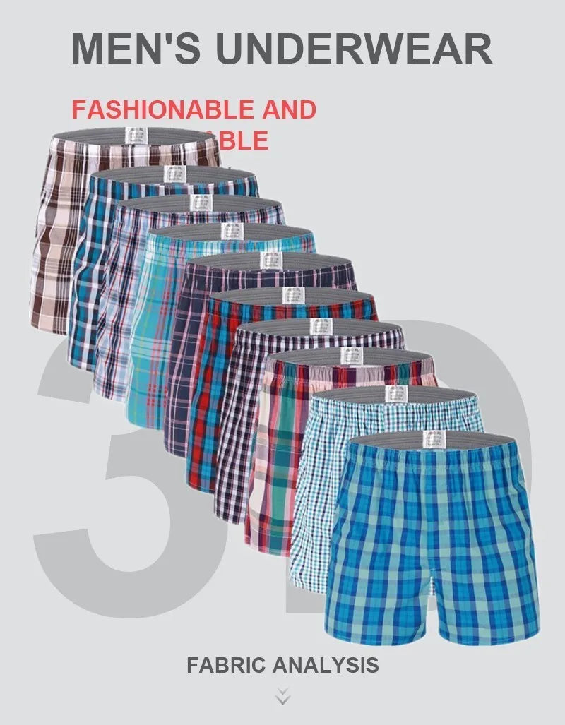 Cotton Classic Checkered Boxer Shorts by FARDLY