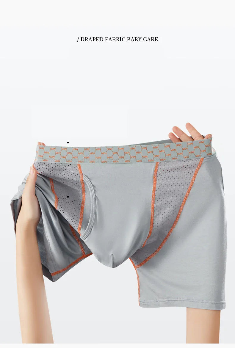 Men's Breathable Mesh Boxer Shorts U Convex Pouch M-XXL