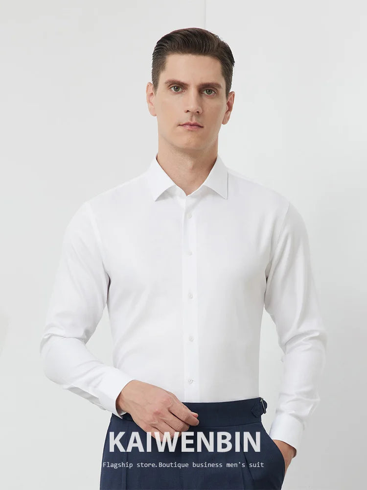 Non-Iron Cotton Blend Slim Fit Dress Shirt for Business