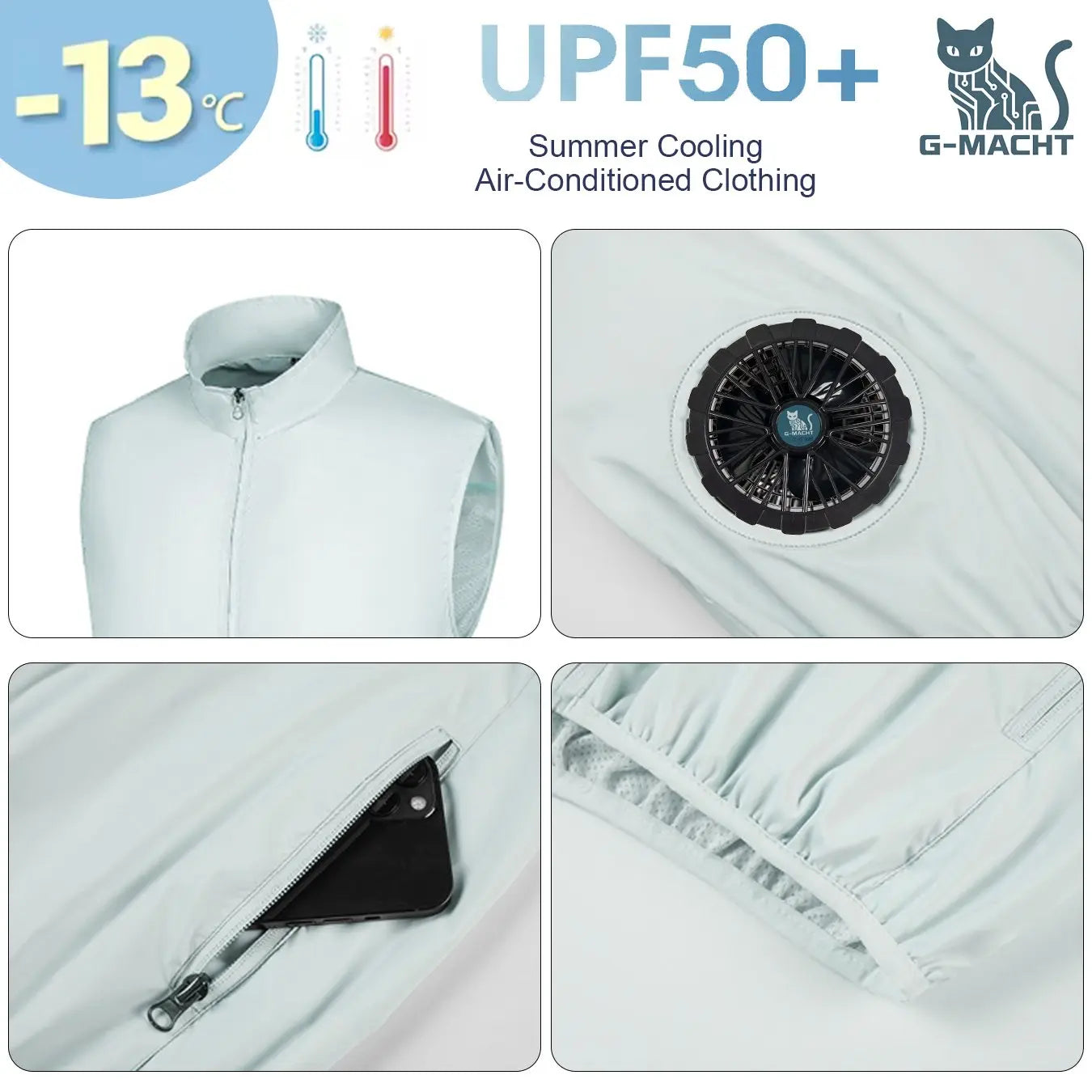 Men's Summer Cooling Vest with USB Charging Fan