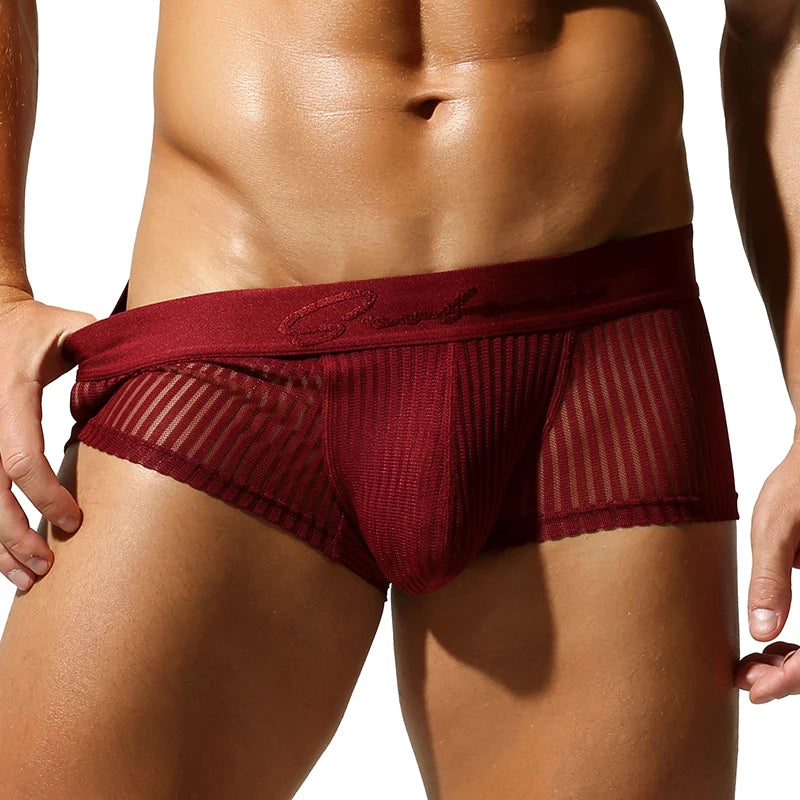 Men's Solid Color Boxer Shorts Comfortable Breathable Underwear
