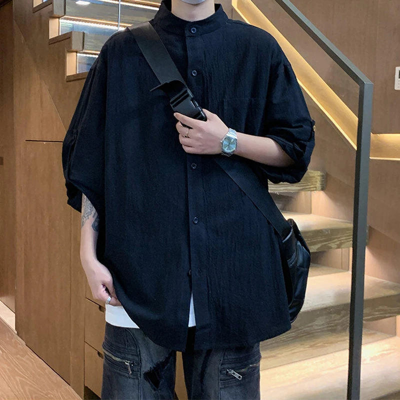 LEGIBLE Casual Short Sleeve Shirts for Men 4XL 5XL