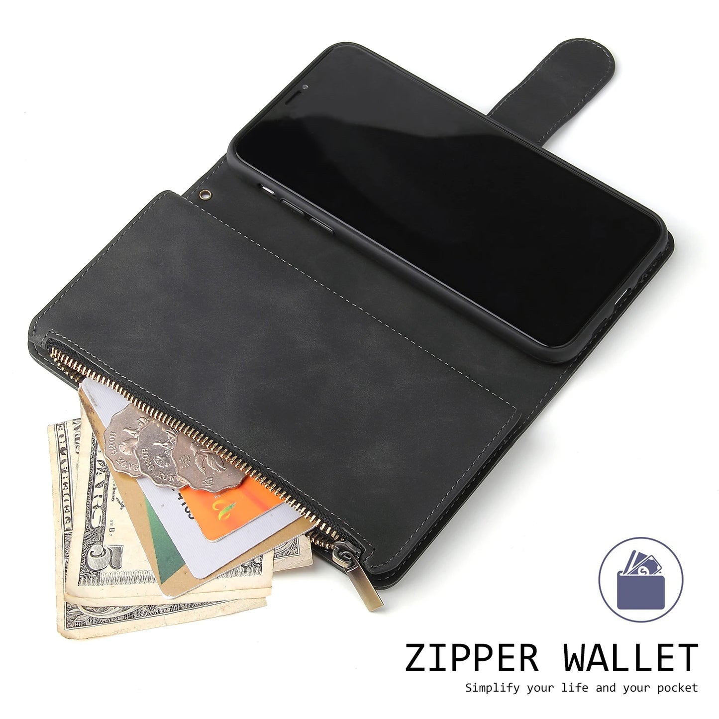 Premium Leather Wallet Case For iPhone 16 15 14 13 12 11 17 Pro Max Plus Magnetic Flip Cover