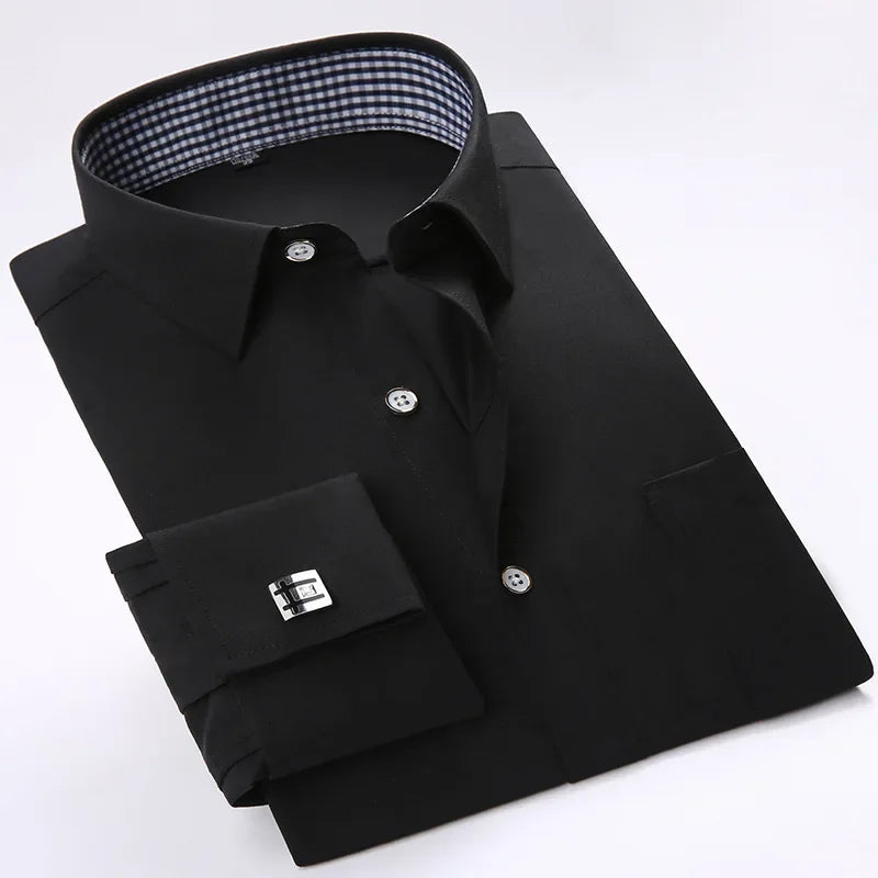 Men's Long Sleeve Formal Striped Dress Shirt