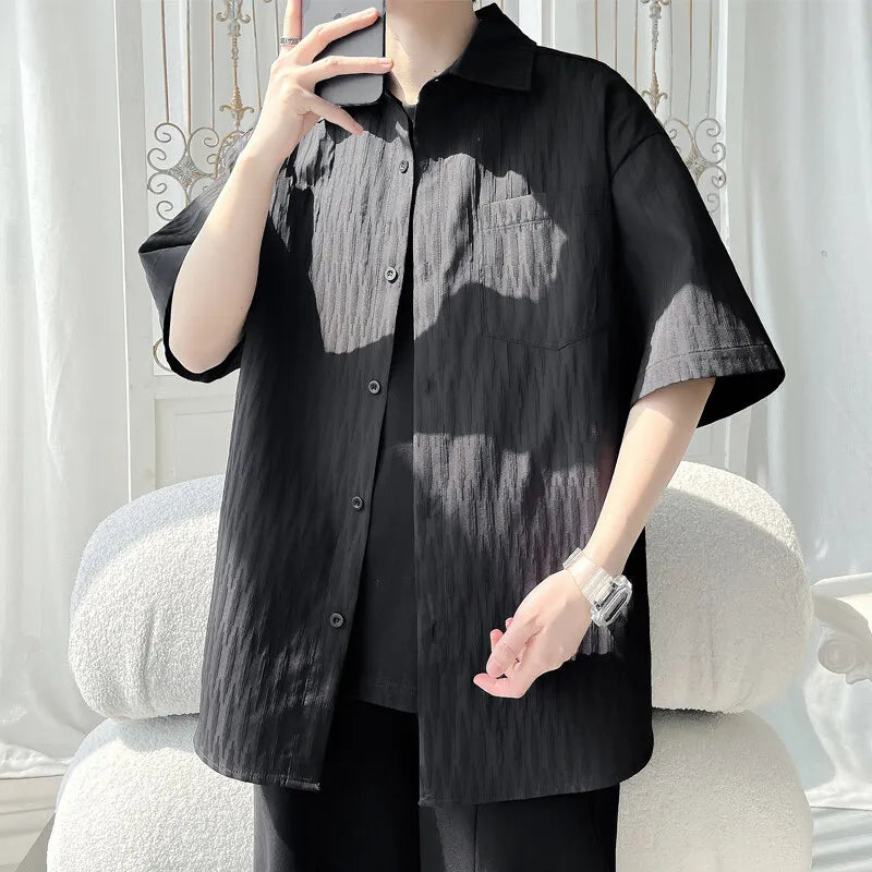 LEGIBLE Casual Short Sleeve Shirts for Men 4XL 5XL