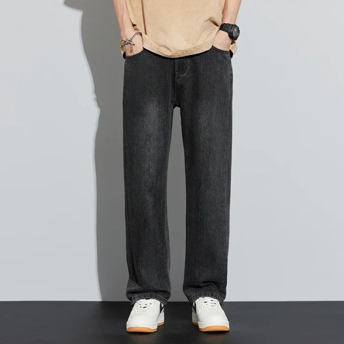 2024 New Jeans Men  Cotton Autumn Winter Loose Straight Wide Leg Trousers  Fashion Brand Cargo Casual Pants for Men