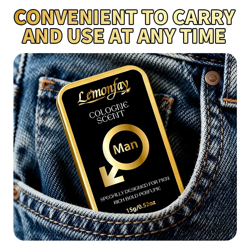 Lemonfay Men's Cologne Balm Portable Alcohol Free