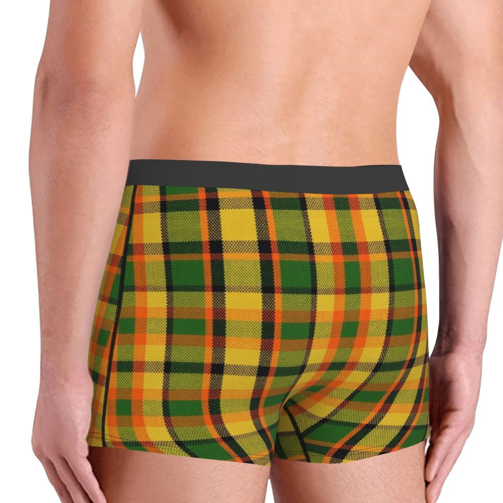 Black Watch Tartan Boxer Shorts for Men in Lycra and Polyester