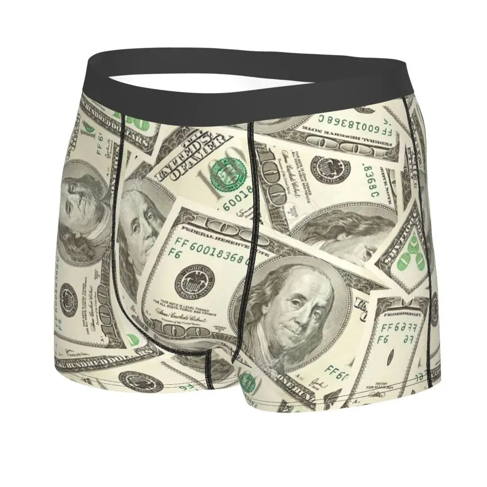 Money Print Boxer Briefs for Men